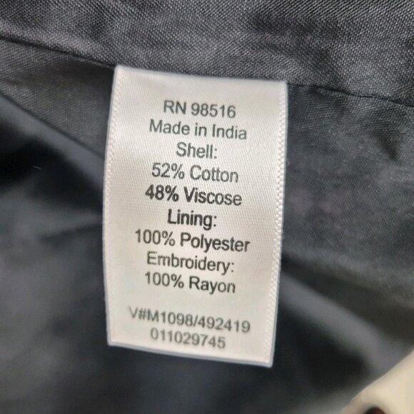 Coldwater Creek Sz 16 Boho Floral Embroidered Jacket Blazer Cowgirl Black Tan - Picture 5 of 5